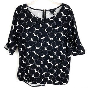 Jules & Leopold polka dot 3/4 sleeve stretch top